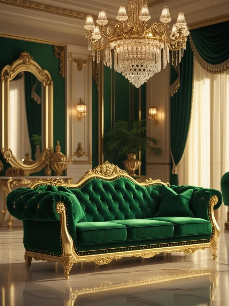 Velvet Tufted Sofa for Royal Charm