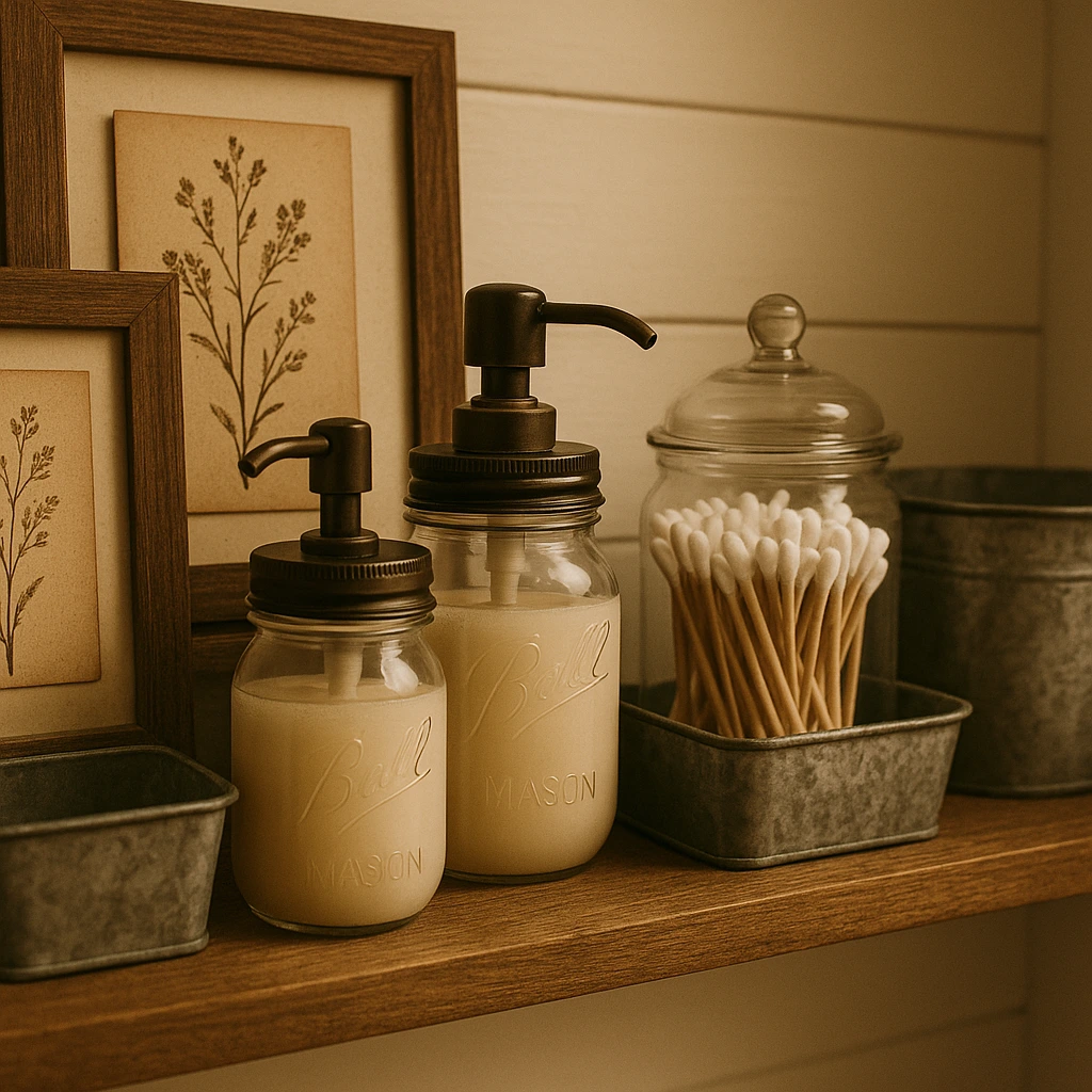 Accessorize with Vintage Farmhouse Bathroom Charm