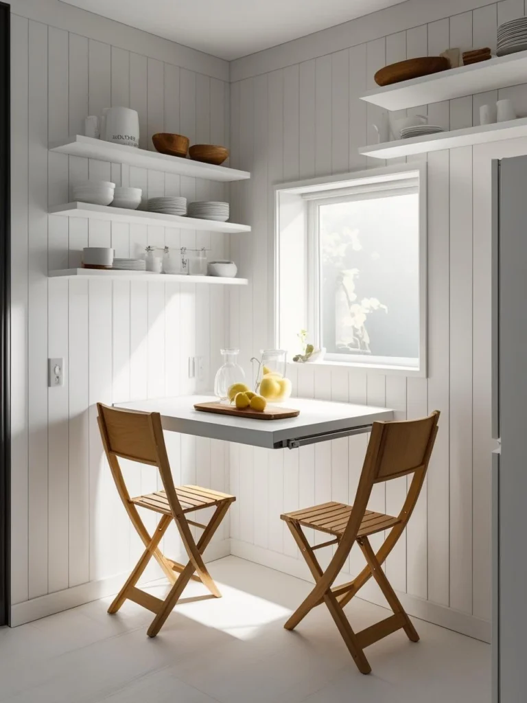 Wall-Mounted Folding: Tables Float When Needed