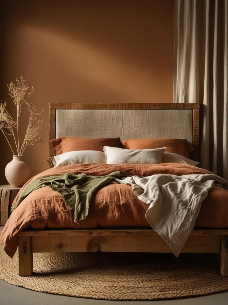 Warm Cozy Bedroom with Earthy Textures