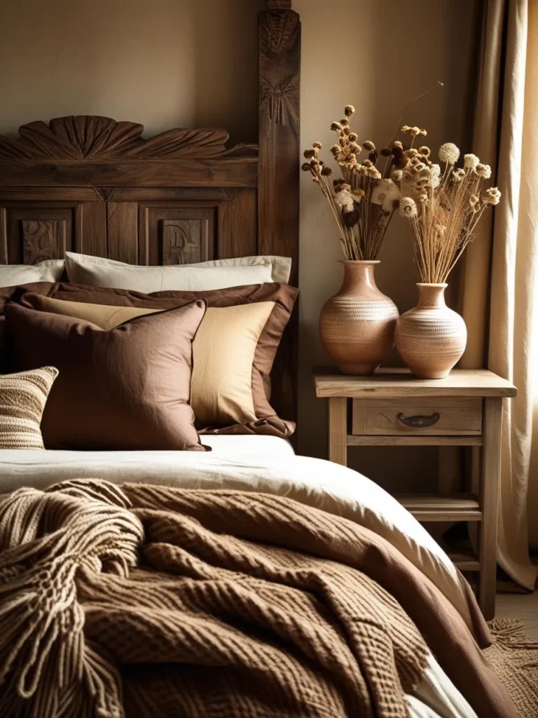 Warm and Inviting: Brown and Cream Bedding Aesthetic