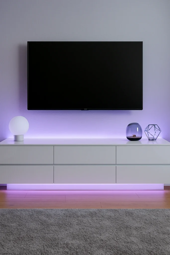 White Glossy Units with Hidden Storage