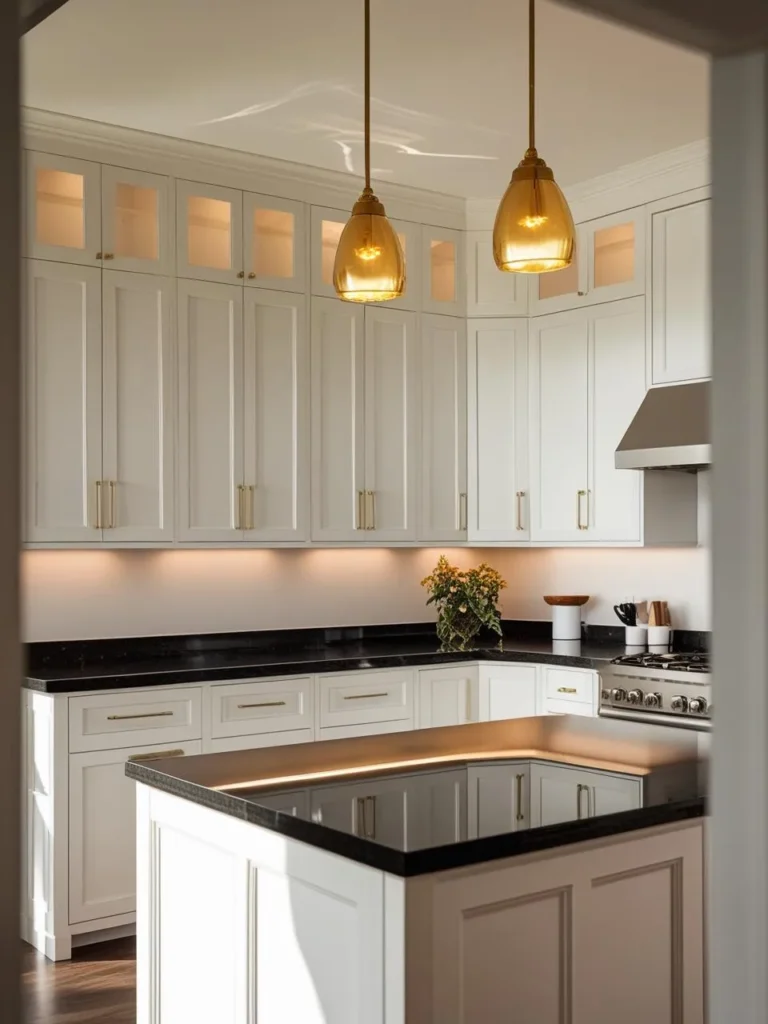 White Kitchen Cabinets Black Countertops