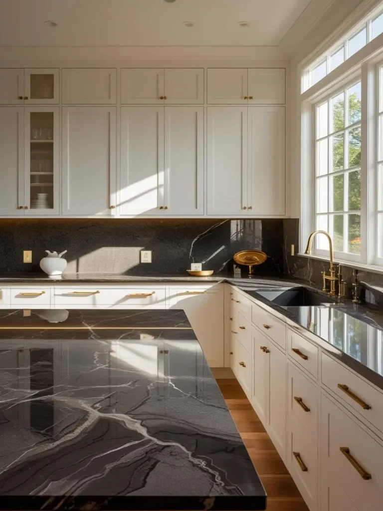 White-Kitchen-Cabinets-with-Granite-Countertops