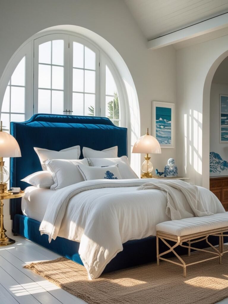 Blue Headboard Bedroom Color Combos That Feel Cool and California Chic