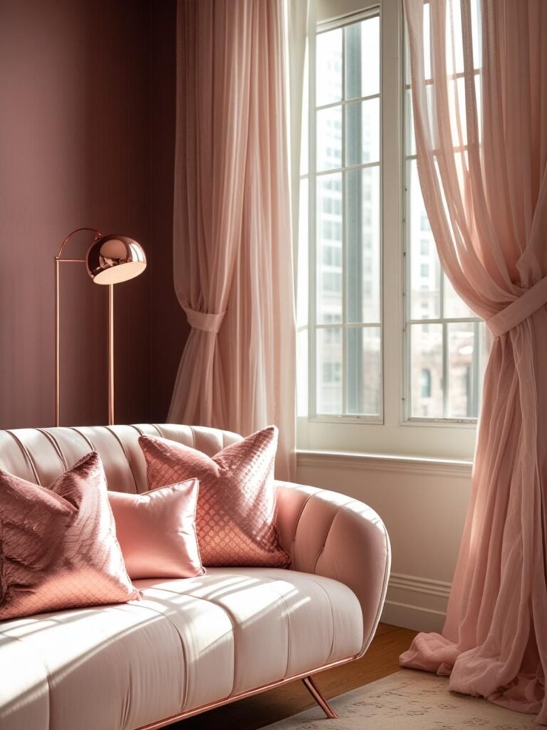 Blush and Dusty Rose for a Soft Accent