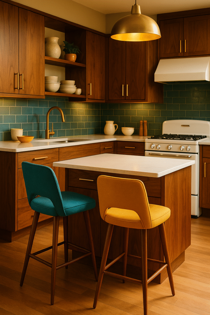 Mid-Century Modern Walnut Kitchens