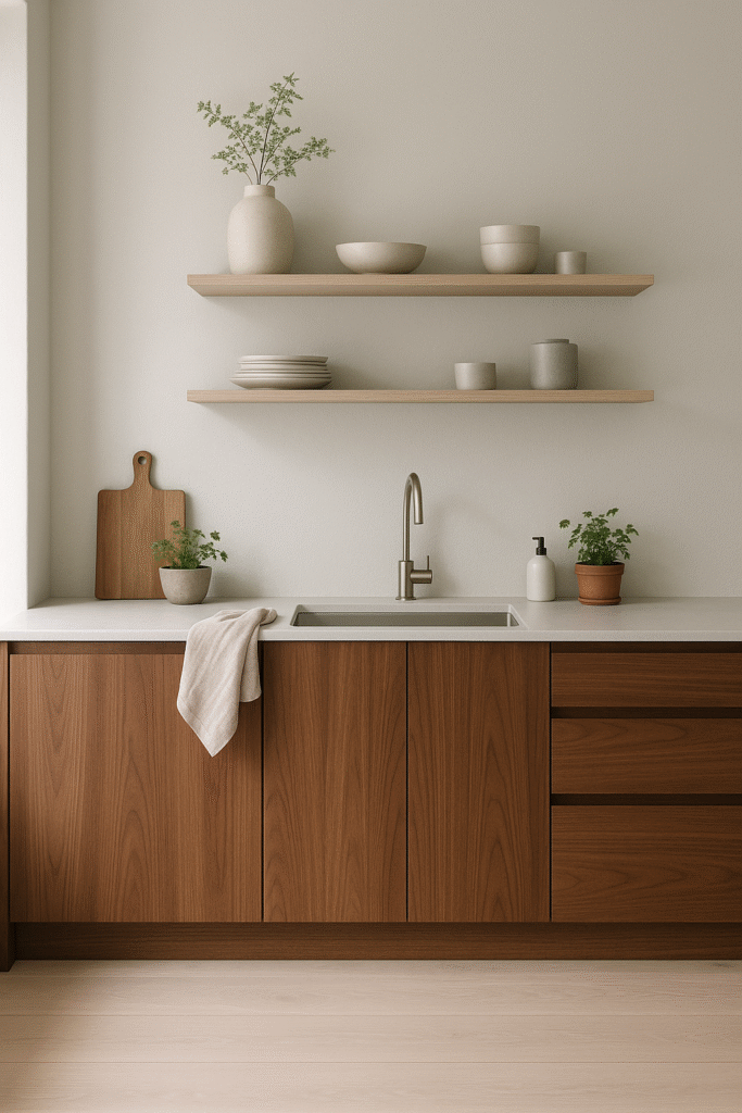 Scandinavian-Style Walnut Kitchen