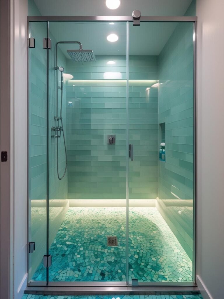 Use Glass or Frameless Shower Enclosures