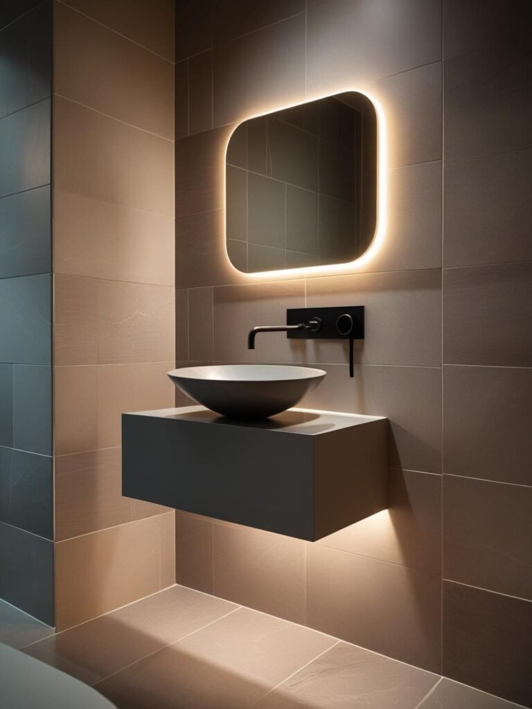 Use a Floating Vanity or Pedestal Sink