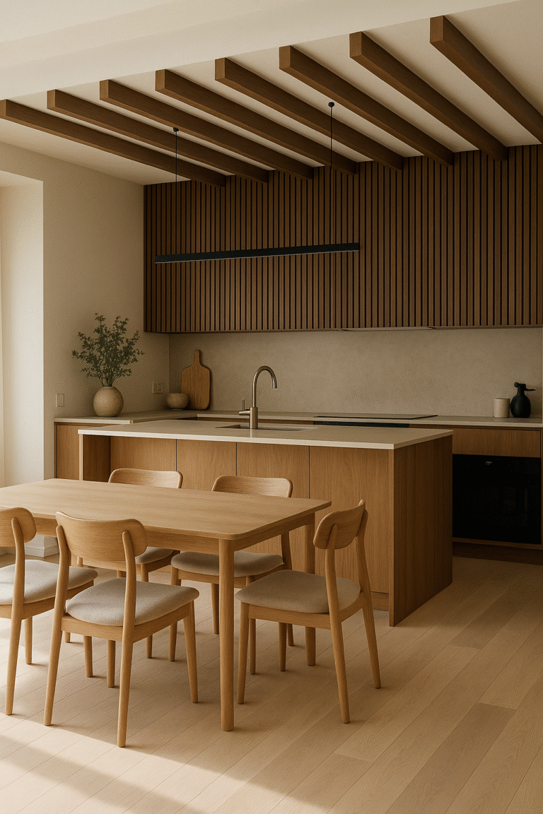 Walnut Accent Walls and Ceiling Panels