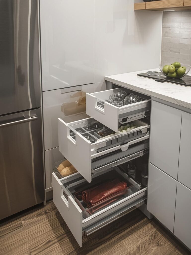 Corner Cabinets with Smart Storage